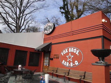 Fox brothers bbq atlanta - ATLANTA, 770-755-5099 GA. FOX BROS. BAR-B-Q TURN FOR MEATS & MORE! Hickory smoked jumbo wings tossed in homemade wing sauce; served with ranch or blue cheese 6 for …